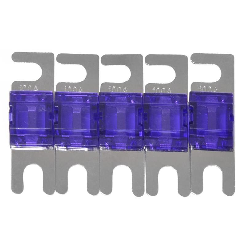 VODOOL, 5 unidades por juego, 30/40/60/80/100A, Audio estéreo para coche niquelado, 32V AFS, Mini fusibles ANL, fusibles de bloqueo automático, fusible de protección para circuitos