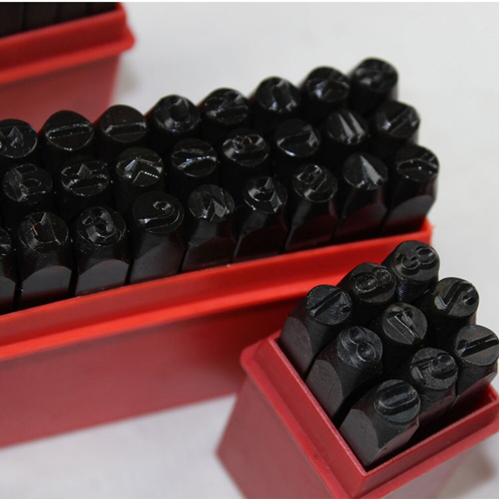 36 Uds 2mm letras número acero sello alfanumérico número cuero estampadora letra número punzón cuero tallado punzón de letra carbono