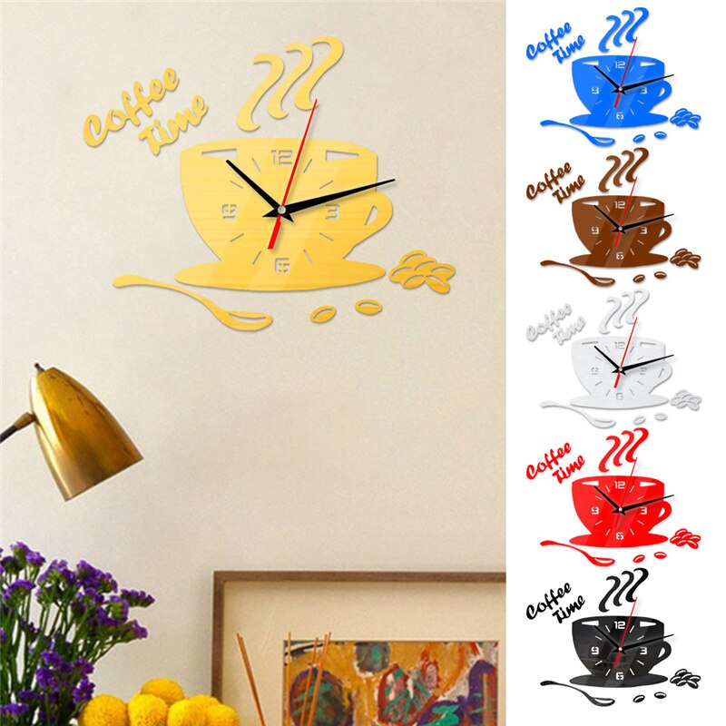 Mini 3D Acrylic Wall Clock Self Adhesive Wall Clock Silent Clock DIY Mirror Stickers Hanging Watch Background Wall Home Decor