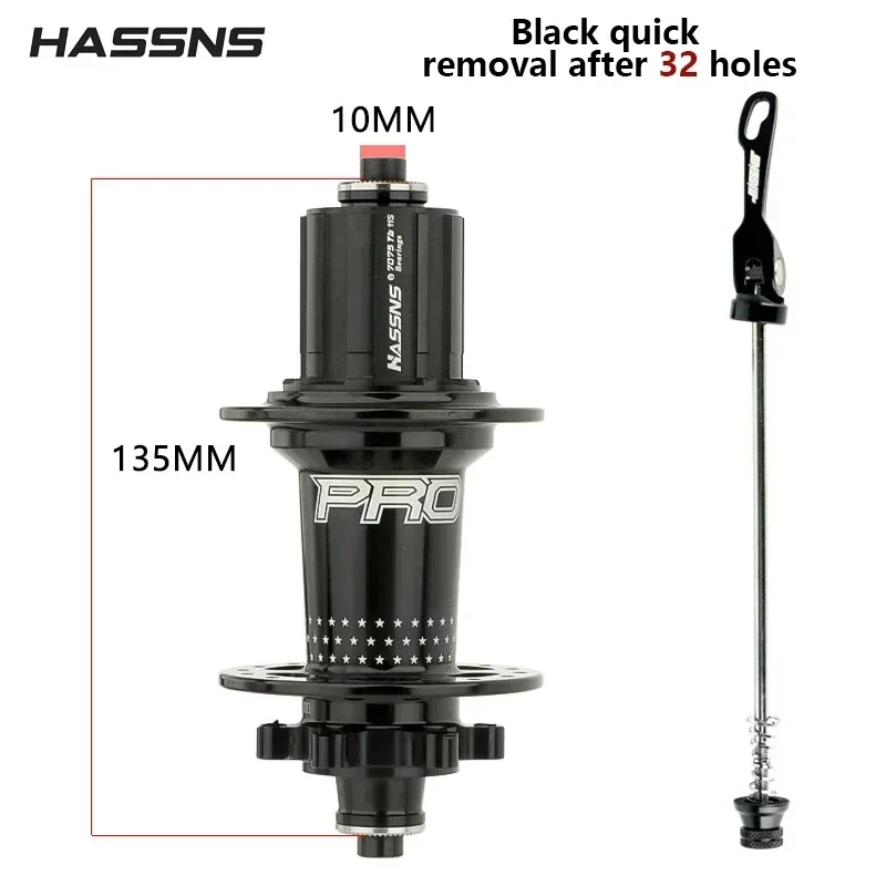 HASSNS PRO7 MTB 36H Hub 32 36 Holes Bearing Bike Freehub Rear Hub Quick Release 32H Four Palin 7 8 9 10 11 12 Speed 6 Pawl Hubs: WHITE