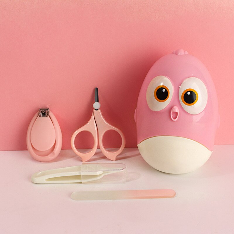 Cortauñas de dibujos animados para bebé recién nacido, recortador, juego de cuidado de uñas, kit de higiene para bebé, tijeras para recién nacidos, cortador de uñas para niños: Pink chick