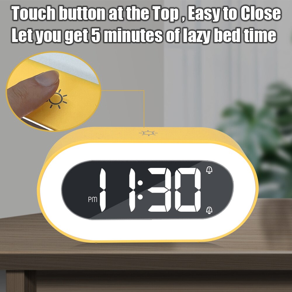 Muziek Tafel Klok Usb Aangedreven Nachtlampje Met Touch Snooze Elektronische Desktop Klok Digitale Wekker