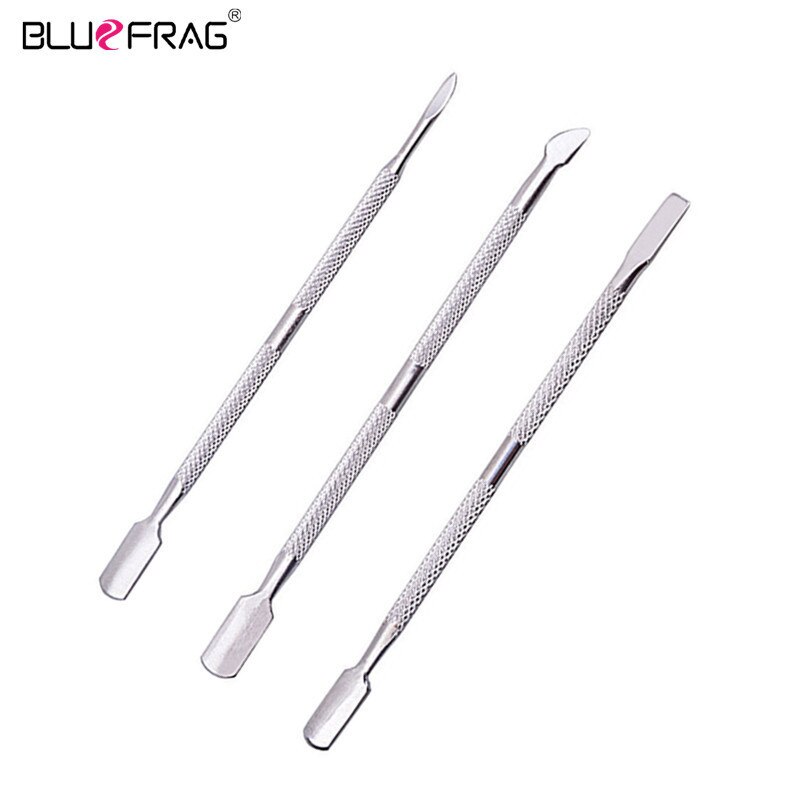 Nagelkunstgereedschap nagelriemverwijderaar nagelriemschaartje nagelriemduwer knipper schaar dode huid manicure pedicure roestvrij staal: Set van 3 stuks