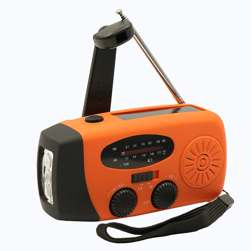 2000 mAh Radio awaryjne Wielofunkcyjne radio z korbą ręczną na energię słoneczną FM AM WB NOAA Radio pogodowe Ładowanie USB 3 latarki LED: green