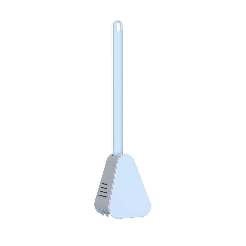 Zachte Rubberen Wc Borstels Met Plastic Standaard, Wandhouder Nordic Lange Handvat Badkamer Cleaning Tools Set Wc Accessoires: blue
