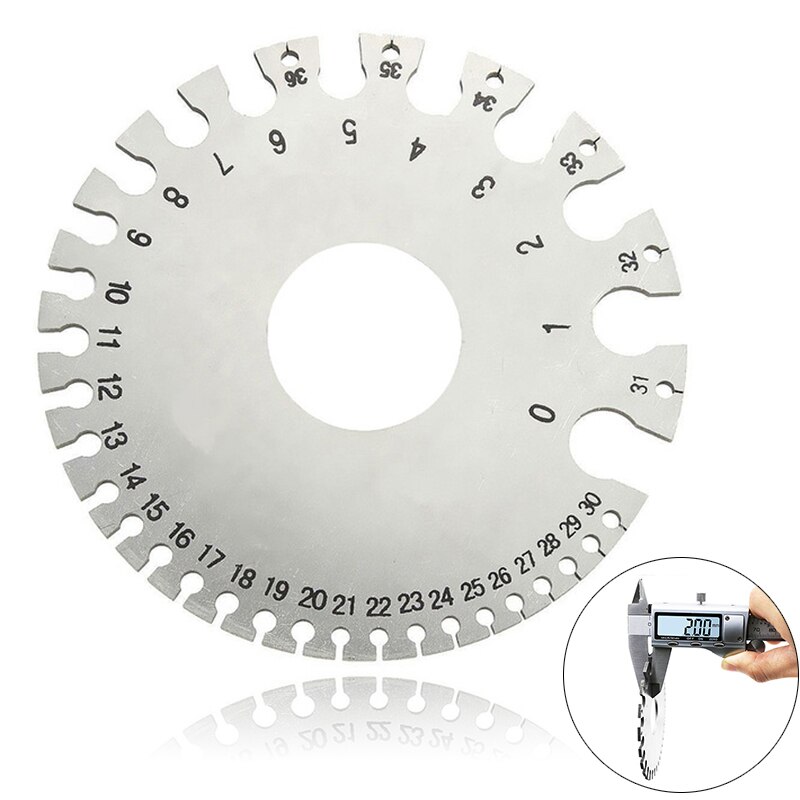 1pc Precision Measure Tester Ruler Gauge Steel Round Wire SWG &amp; MM Measuring Gauge Millimetres Measuring Tool