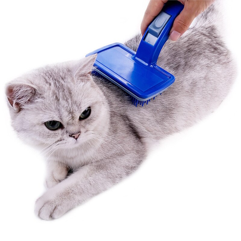 Schoonmaken Gelikter Pet Grooming Borstel Voor Kleine Grote Honden Katten Comfortabele Veilige Anti-Slip Kam Voor Huisdieren