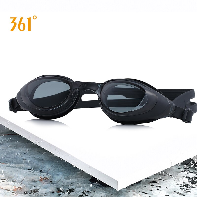 Gafas de natación para adultos y jóvenes, lentes transparentes antiniebla para entrenamiento en la piscina, impermeables, de silicona, 361: SLY196042-1 black