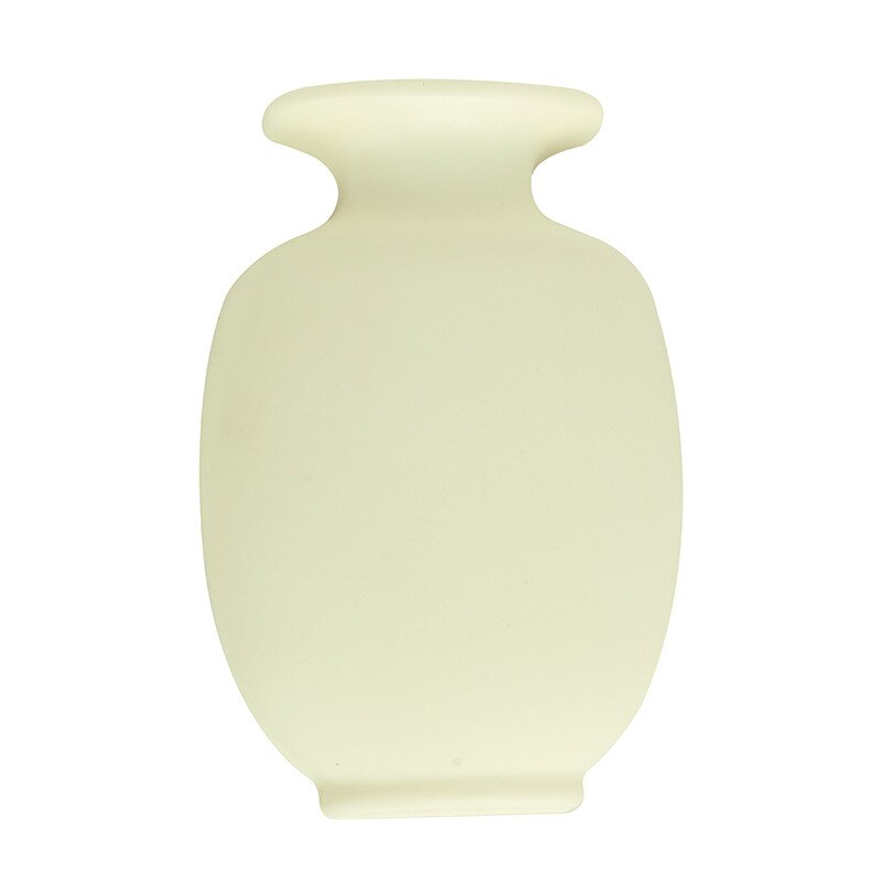 1pc diy nano magic gummi silikone sticky flower vase wall hang vase container floret flaske vase dekoration hjem blomstervaser: Cremet-hvid