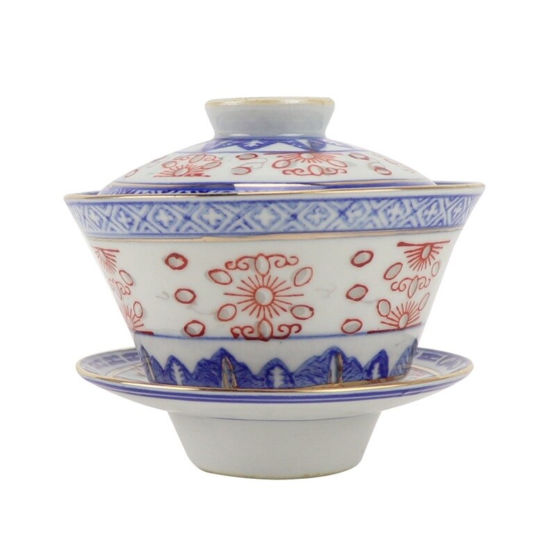 Creatieve Gaiwan Voor Thee Terrine Met Deksel Theewaar Blauw En Wit Theeceremonie Kopjes Thee Bowls Bloem Chinese Chawan: gaiwan