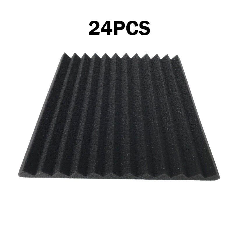 Acoustic Panels Soundproofing Foam Acoustic Sponge Wedges for Recording Studios Office Gaming Rooms Home Entertainment Theaters: 24pcs black