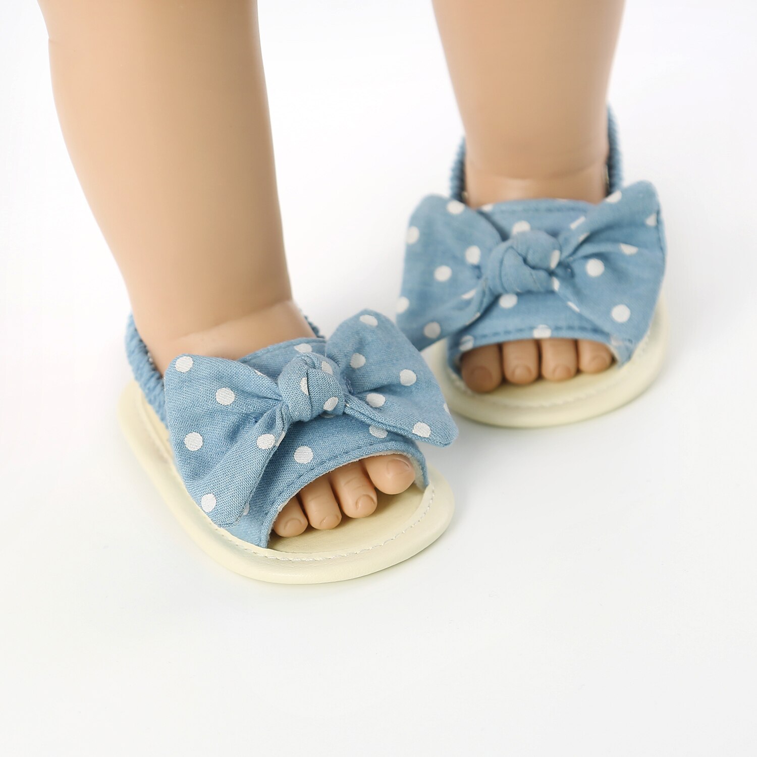 2020 criança infantil do bebê verão sandálias listrado dot print bowknot princesa sapatos de fundo macio 0-6m 6-12m 12-18m