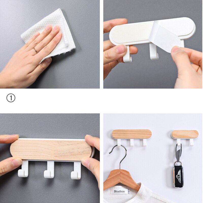 Perchas de madera para colgar en la pared, accesorios de decoración del hogar, de almacenamiento para colgar ropa perchero, llavero