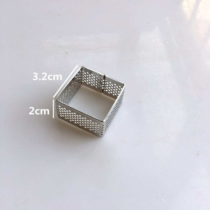 5pcs/lot square rectangular triangular shaped mini perforated tart ring: sqaure 5 pieces