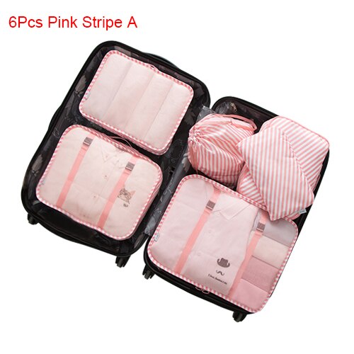 Mihawk Travel Bags Sets Waterproof Packing Cube Portable Clothing Sorting Organizer Luggage Tote System Durable Tidy Pouch Stuff