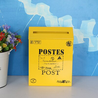 Boligindretning retro metal postkasse væghængt postkasse spand avis brev postkasse opbevaringsholder haveindretning: M