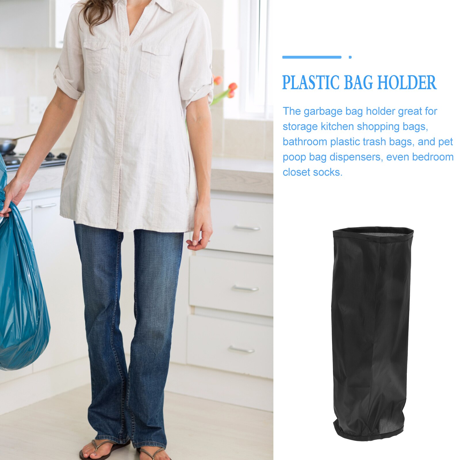 Kitchen Wall Mount Grocery Bag Dispenser Plastic Bag Holder Garbage Bag Organizer