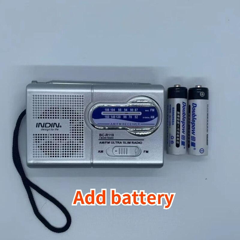 High sensitivity radio AM/FM outdoor portable radio antenna telescopic antenna 3V multifunctional elderly radio BC-R119: Red