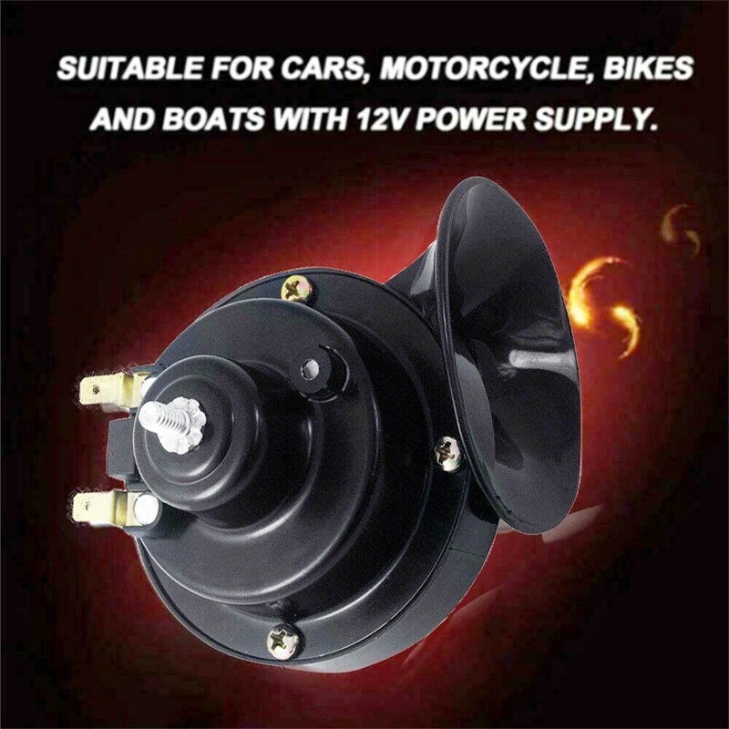 12V Durable Easy Installation Motorcycle Horn Motorcycle Modified Vehicle Snail Horn High Sound Power-Assisted Electric