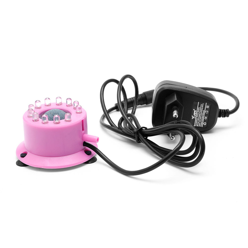 1pc akvarium mini färgglada nedsänkbara ljus 12 leds luftridå bubblor akvarium tillbehör eu plug