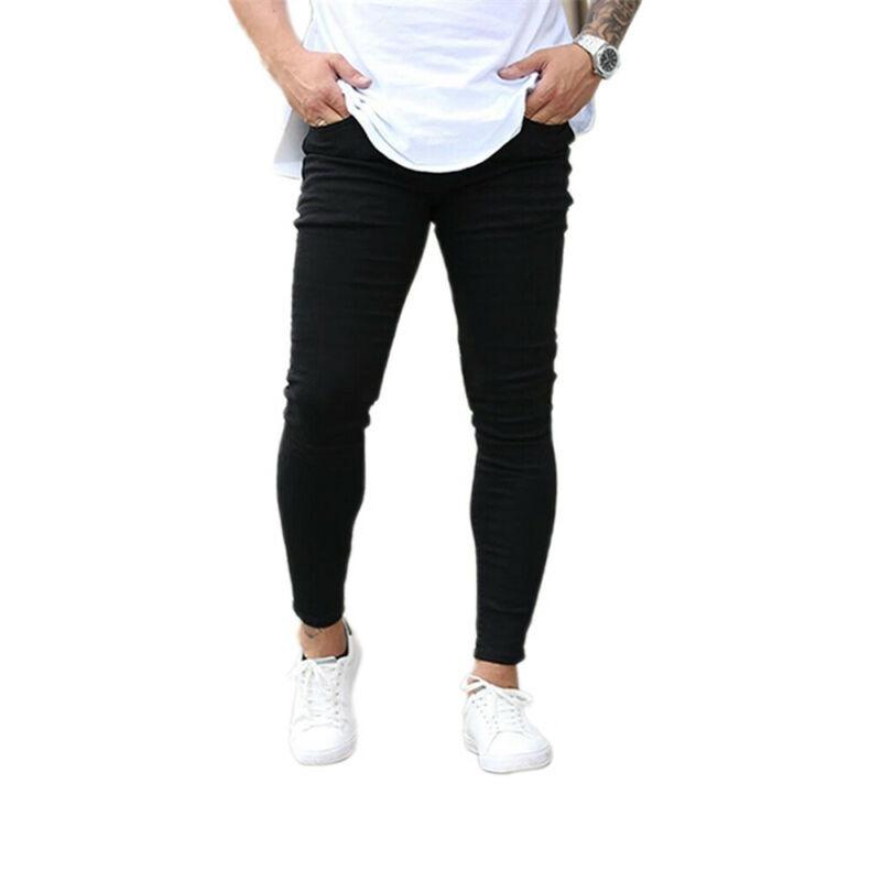 Black Denim Pants Skinny Jeans Men Stretch Trousers Pockets Casual Legging Slim Fit Jeans Plus Size: XXXL