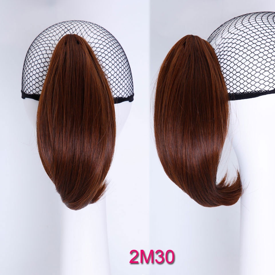 LUPU-coleta recta corta de 6 ", coleta sintética, cola de pelo Natural, garra resistente al calor, Clip en extensiones de cabello: 2M30