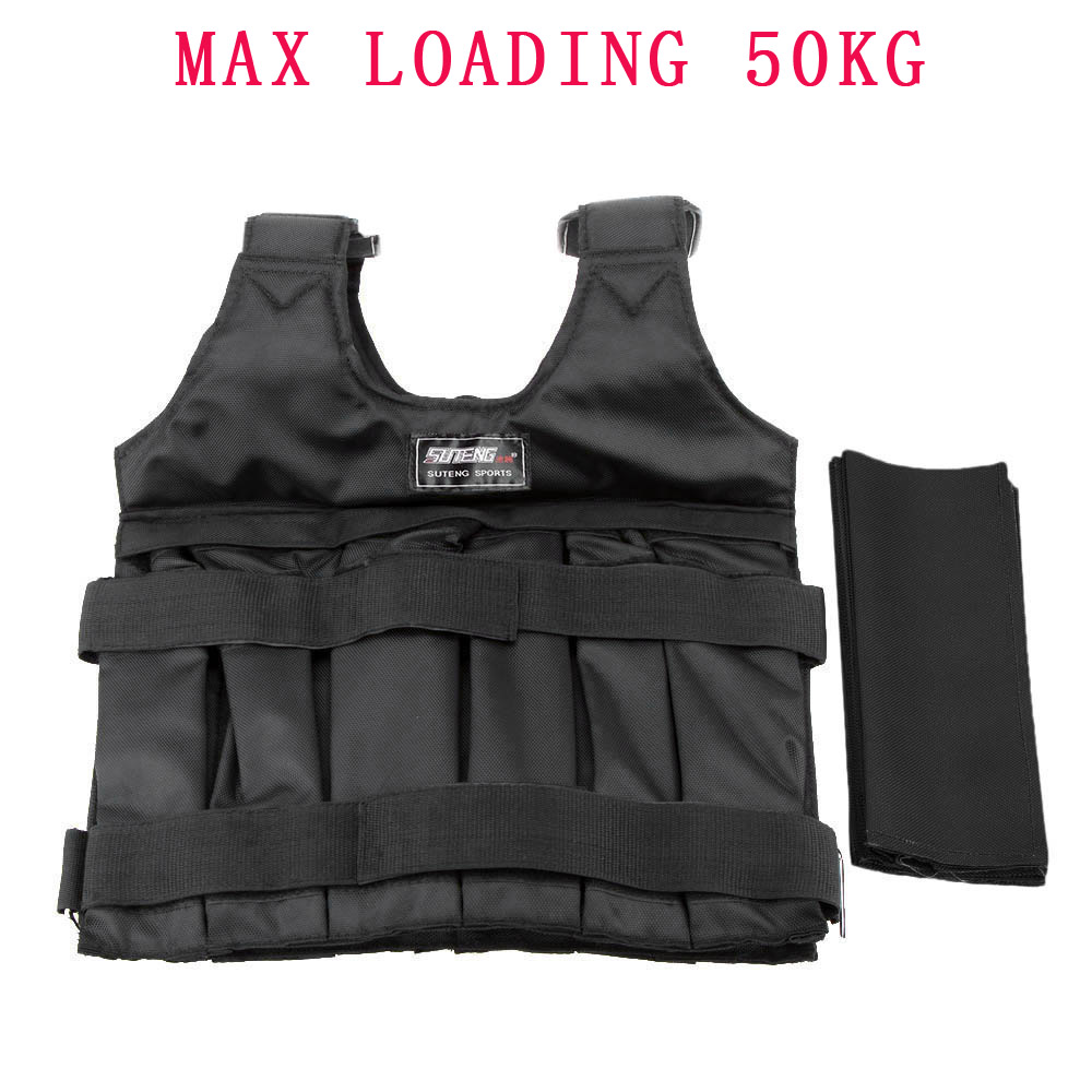 Max Loading 20kg/50kg Adjustable Weighted Vest Weight Jacket Exercise Boxing Training Waistcoat Invisible Weightloading Sand: 50KG