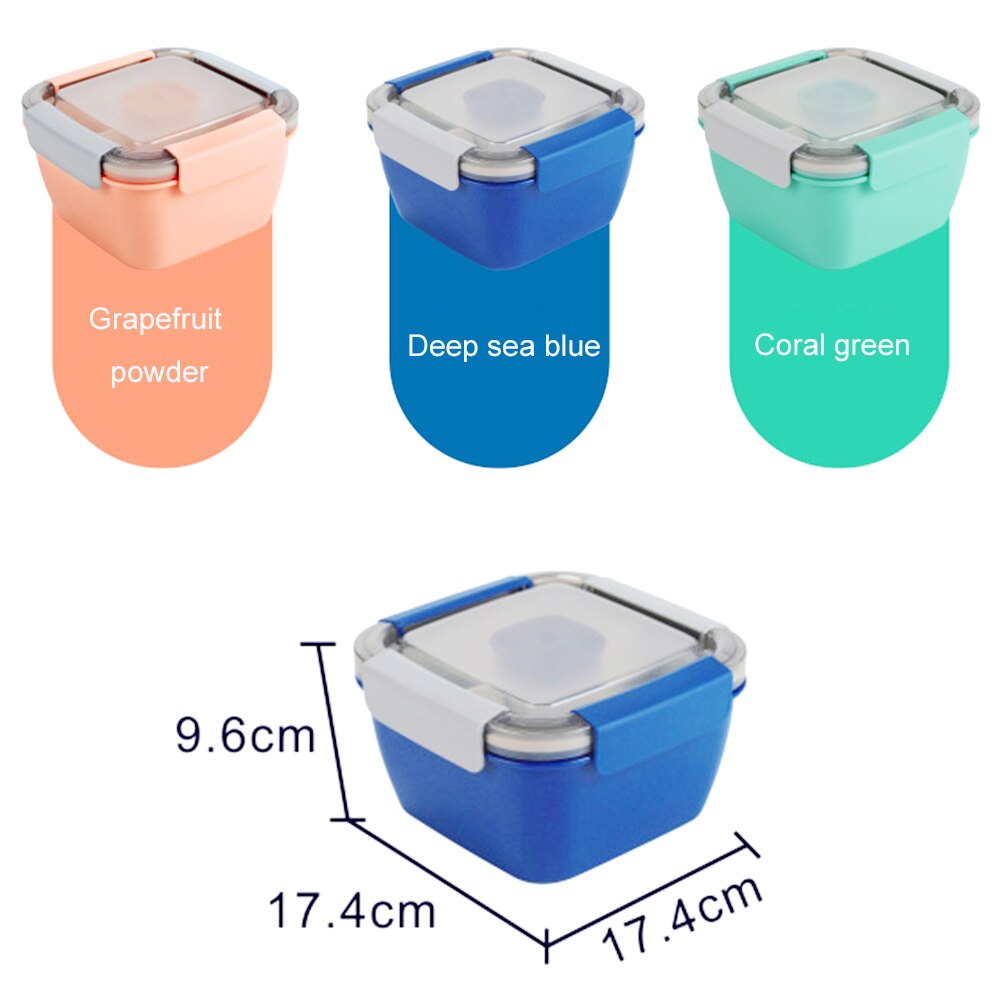 Salad Lunch Container Large Salad Bowl With Removable 4-Compartment Bento-Style Tray And Sauce Container #20