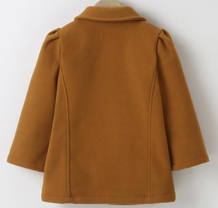 Cappotto di lana per bambina cappotto invernale con risvolto Design monopetto sciolto autunno caldo outwear