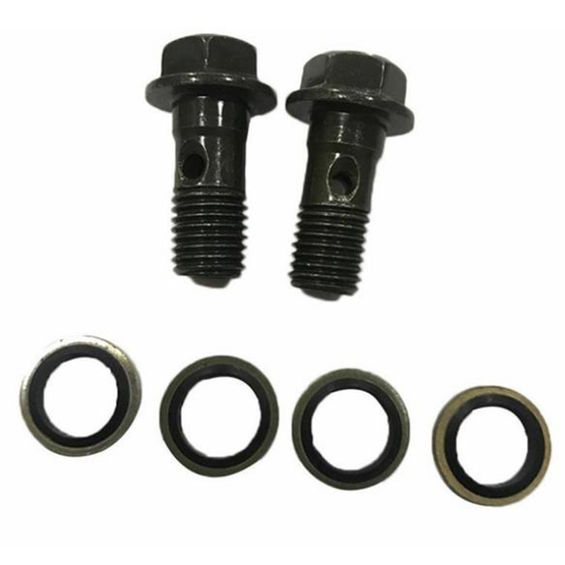 Dual Line Hose Dirt Pit Bike Motorcycle Double Banjo Bolt 2pcs M10*1.25Pitch Brake