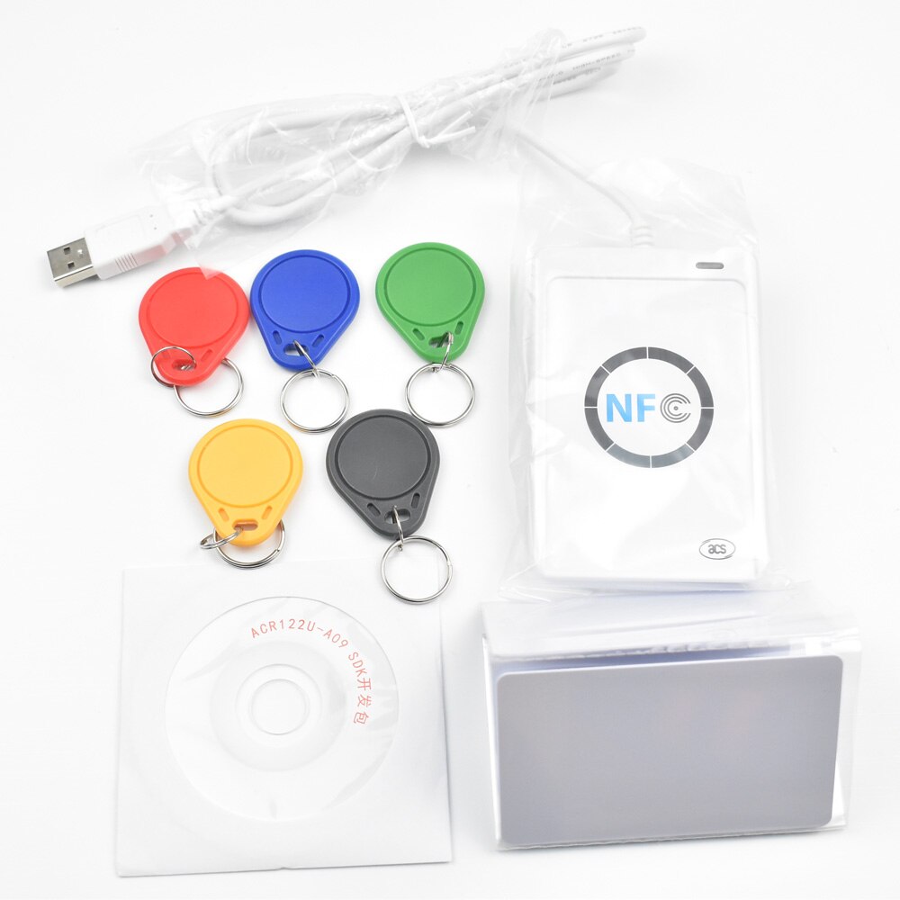 NFC lecteur USB ACR122U sans contact carte à puce et écrivain rfid copieur copieur duplicateur 5 pièces: with 5Keys 5 Cards