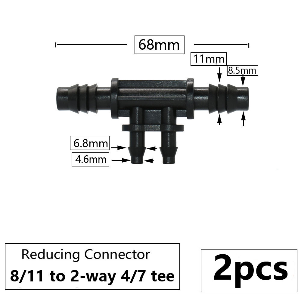 3/8" 8mm Gartenschlauchanschluss 8/11 bis 4/7 3/5mm Schlauchreduzierer Wassersplitter T-Stück Ellenbogendstopfen Tropfbewässerungssystem passend zu