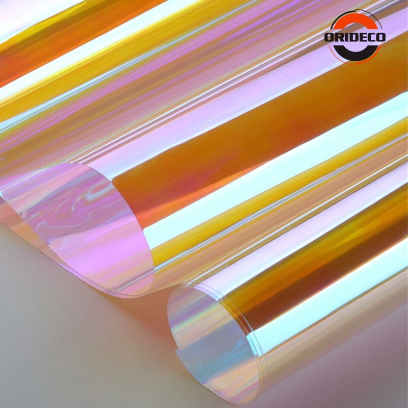 50cm Breite Regenbogen Fenster Film Reflektierende Dekorative Farbwechsel Schillernden Glas Farbton Regenbogen Wirkung Aufkleber UV Schutz