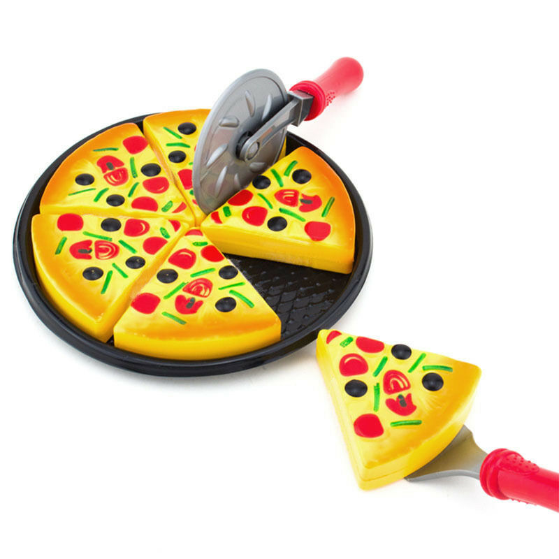 6 stk børnebørn pizza skiver påfyldninger foregiver middag køkken lege mad legetøj børn