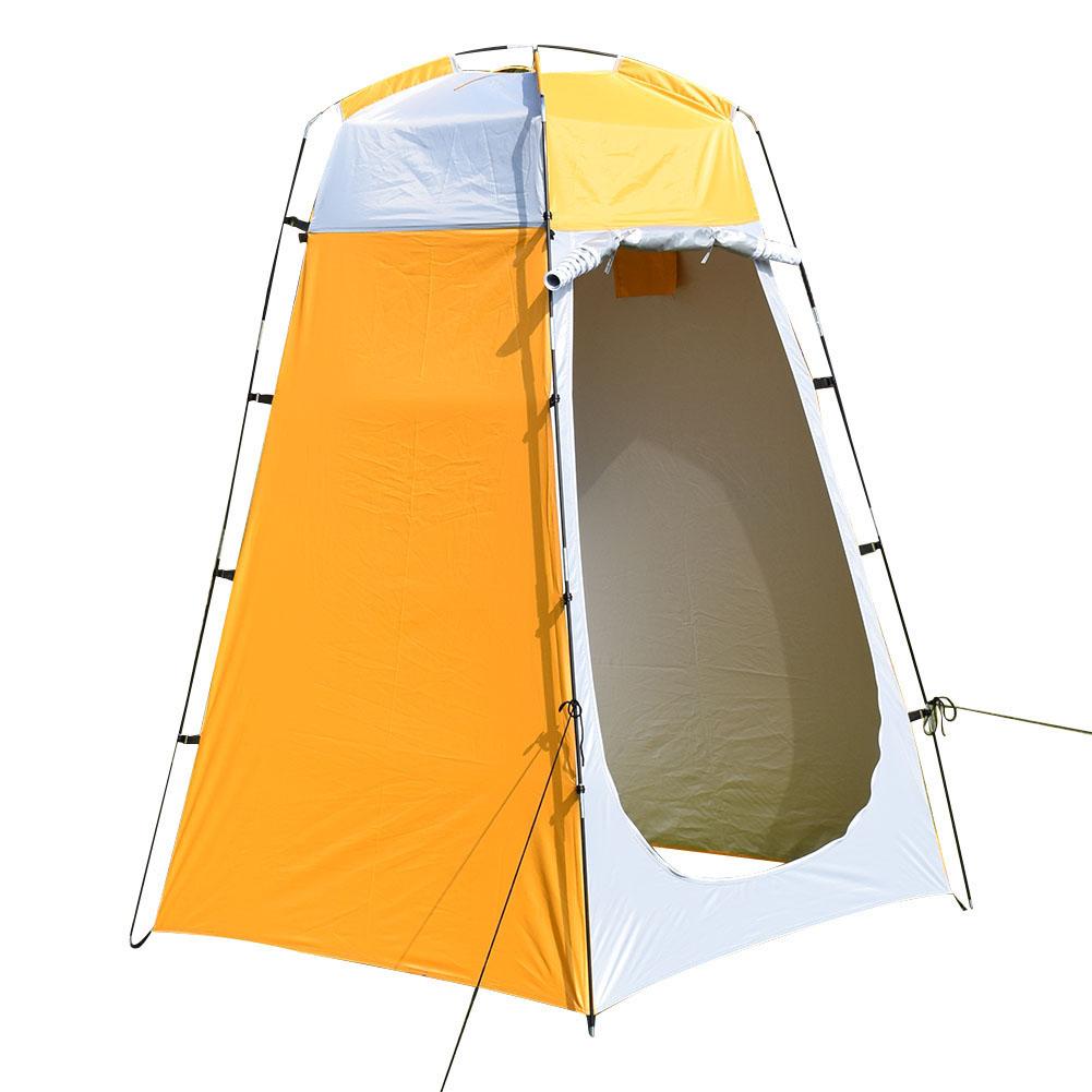 Tienda de campaña portátil e impermeable para exteriores, refugio con cambiador de ducha, ideal para acampar en la playa, 3 estaciones, , inalámbrica: Yellow Grey