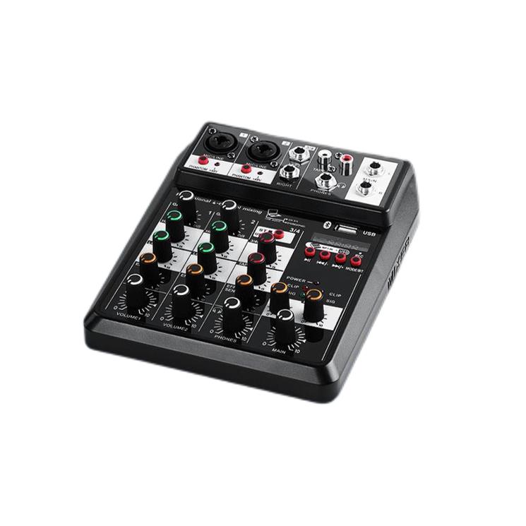 Mini 4 Channel Mixer Console Sound Card for Electronic Organ Dynamic Microphone Music Recording