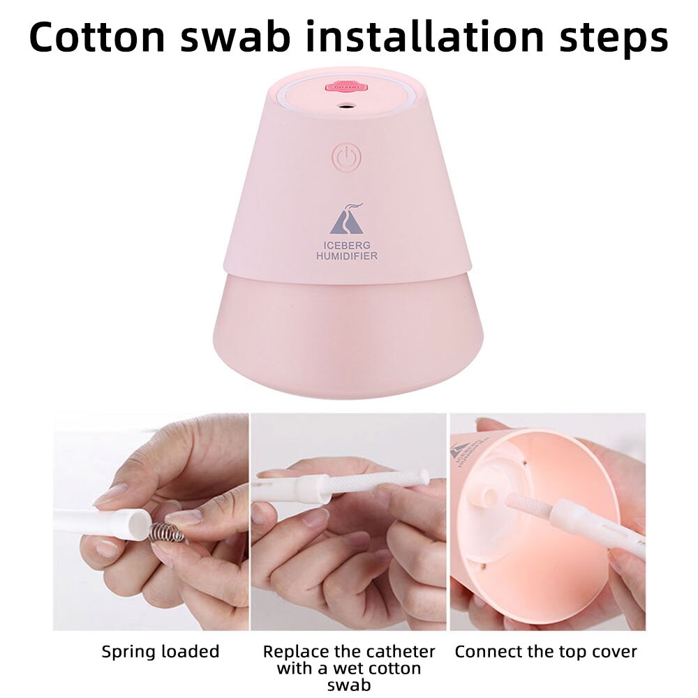 Ultrasonic Mini Air Humidifier 200ML Aroma Essential for Home Car USB Fogger with LED Night Lamp and Small fan triad