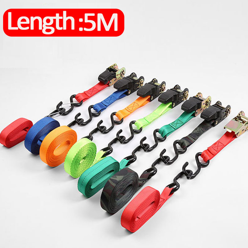 Nuovo 5M Car Motorcycle Cargo Strap Tension Rope Tie Down Strap Strong Ratchet Belt per bagagli Bag Lashing Rope elastic bands