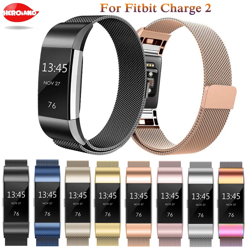 SL Size Metal Stainless Strap For Fitbit Charge 2 Band Milanese Magnetic Fitbit charge2 Strap Smart bracelet For Wrist strap