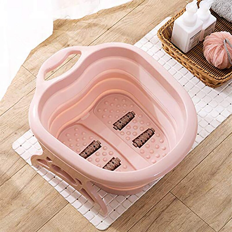 ¡Novedad! Bañera de pie para SPA, bañera para pies (con rodillos de masaje), bañera portátil plegable para masaje de pies