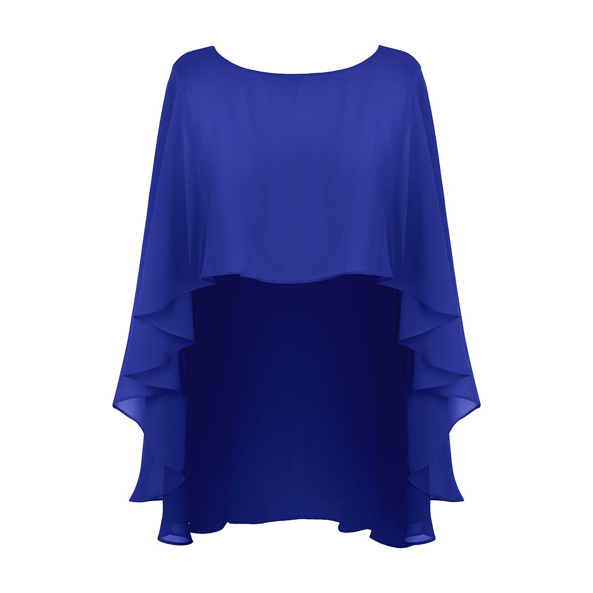 brude vestido de festa kvinners myke lette chiffong hødu sjal wraps skuldertrekning chiffong kveld bryllup kappe bolero dekke opp: Blå