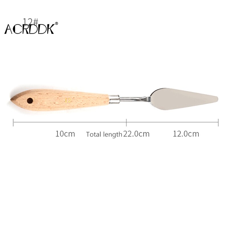 Palette Knife Painting Stainless Steel Spatula Palette Knife Oil Paint Metal Knives Wood Handle DF: 12