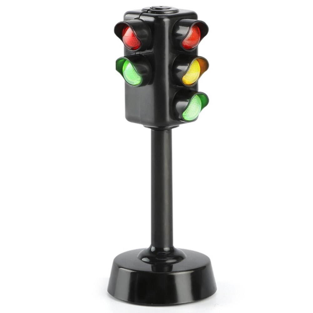 Mini Traffic Signs Road Light Block with Sound LED Children Safety Education Toy Kids Educational Toys: Black Sound LED