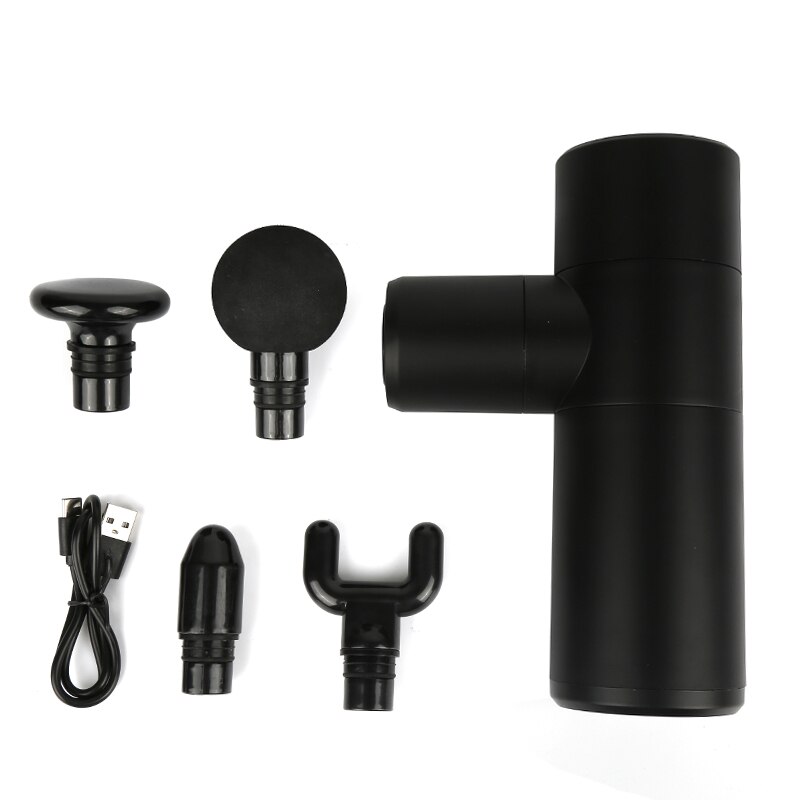 Mini USB Massage Gun Percussion Pocket Massager Electric Massage Gun Deep Muscle Fascial Massager Pain Relax With 4 Heads: 08
