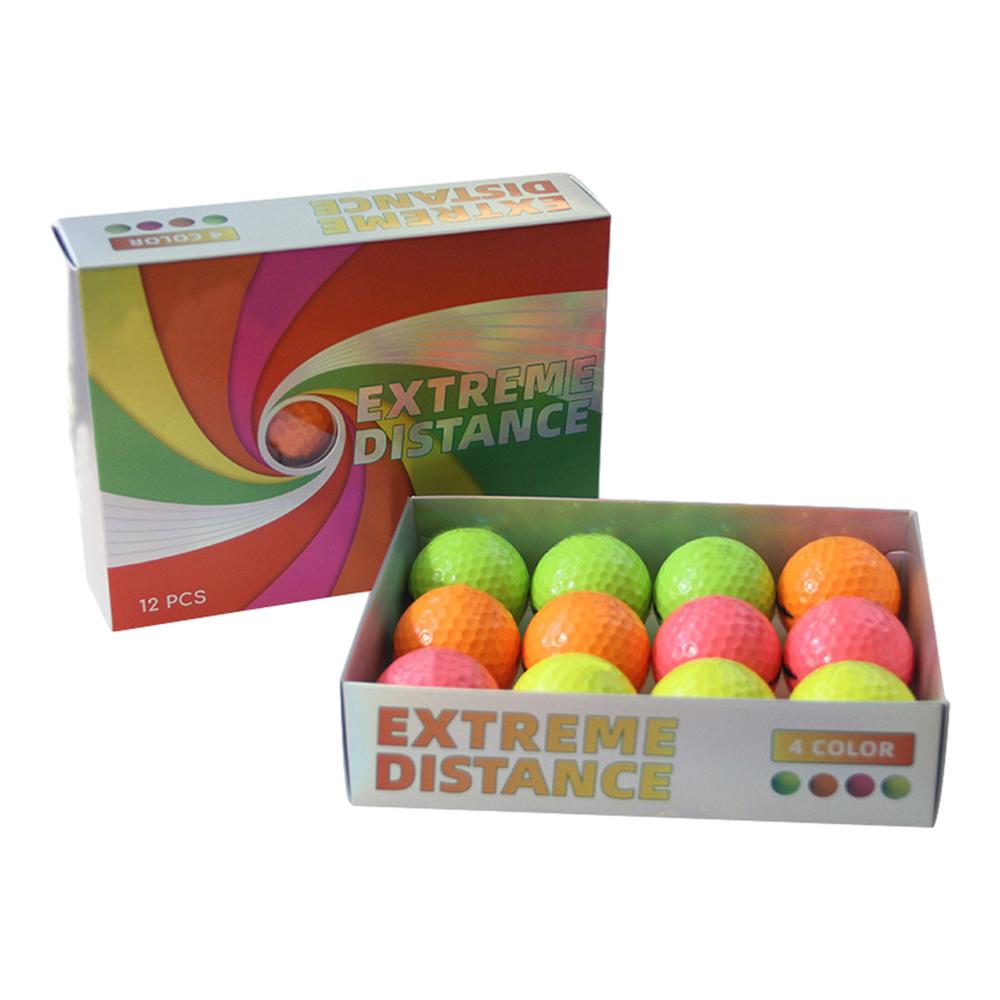 Golfbälle für Höhle Hinterhof, 12 x Golfbälle, farbige Golfspielbälle, Golf-Doppeldeckball, doppelschichtiger Golfball, professionell hoch: Ursprünglich Titel