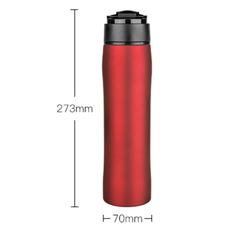Edelstahl Tragbare Kaffee Presse Hersteller Reise mit Kaffee Kolben Filter Doppel Zauberstab Vakuum Becher Topf Silber