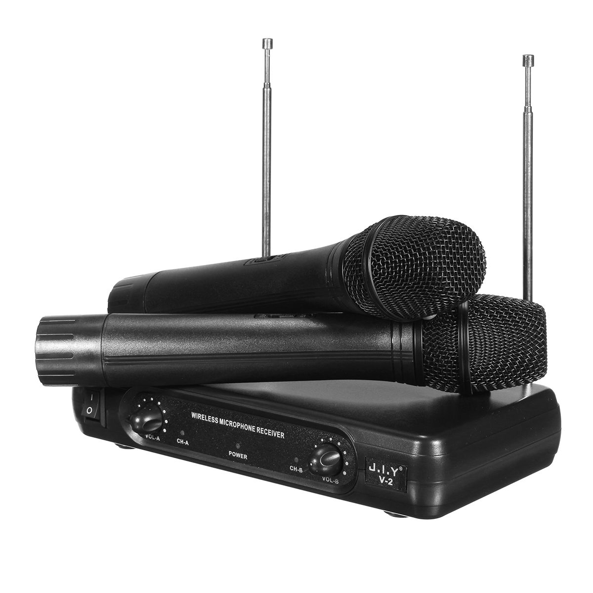 Dual Berufs VHF Drahtlose Mikrofon System kabellos Handheld Mic Empfänger Mikrofone Karaoke mit 2 Mikrofone