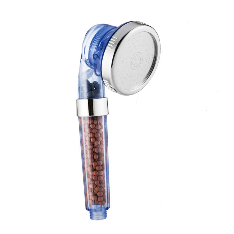 Zloog 3 Function SPA Handheld Shower Head Water Saving Rainfall Filter Shower Head High Pressure with tourmaline balls: Blue