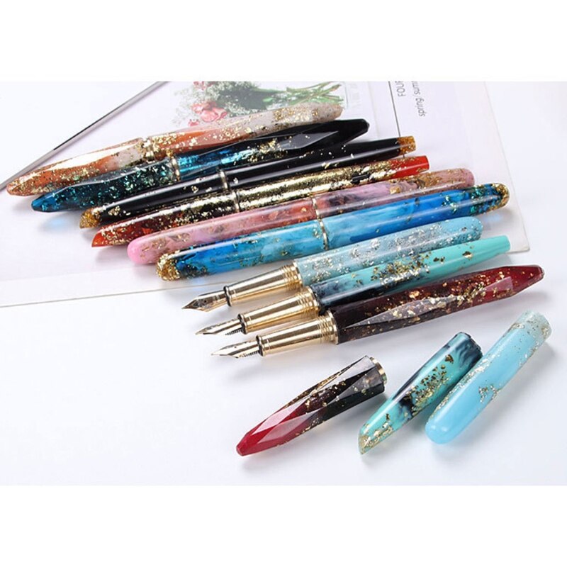 BRICOLAGE Stylo À Bille En Silicone Moules En Résine Avec 30 Pièces Recharges 3 Couleurs Stylo Plume Résine Époxy Coulée Moules Artisanat Outils