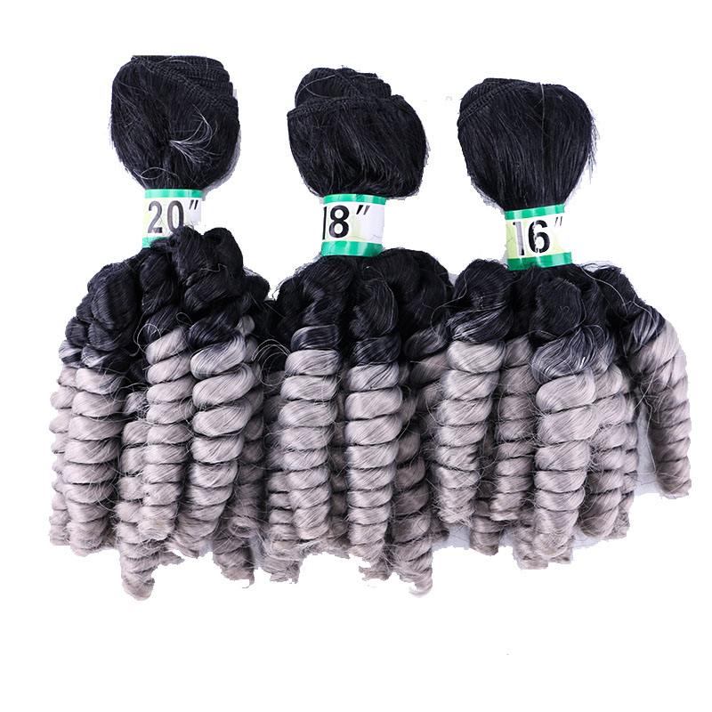 Synthetic Afro Ombre spring twist hair bundles extension 3 pieces one lot hair weaving for full head hair Dream ice’s: T1B/33